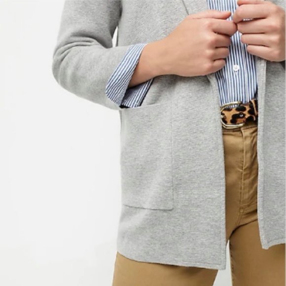 J.CREW 365 Sophie Schoolboy Wool Knit Gray Sweater Blazer Sz S - Picture 4 of 14